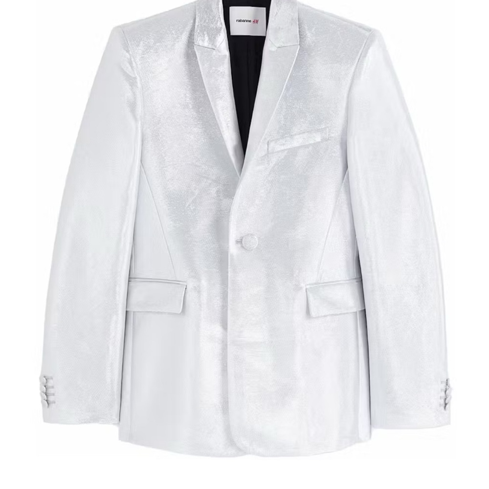 NWT Rabanne x H&M collab silver blazer sz 38R